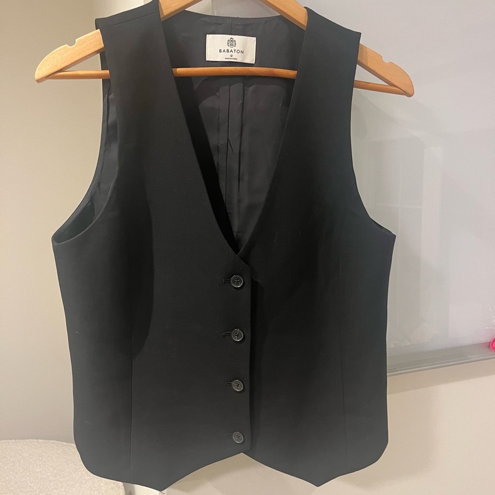 Babaton Black Button-Up Vest